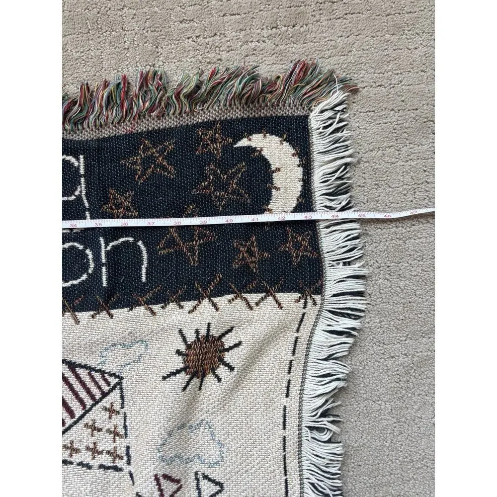 Vintage Christian Blanket Woven Tapestry Ecclesiasties Cottagecore Prairie Cozy